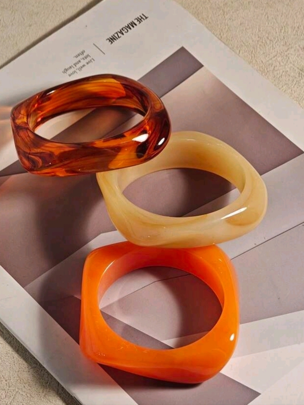 Set Of 3 Acrylic Bracelets